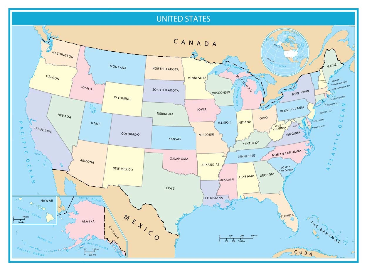 Printable Usa Map To Color
