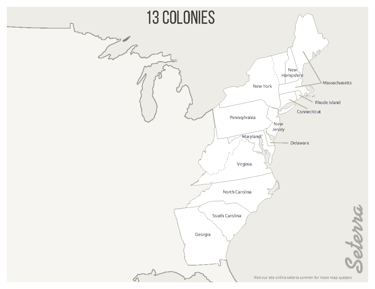 The Us 13 Colonies Labeled Visit Our Site Online seterra en For More Map Quizzes Seterra Georgia Studocu