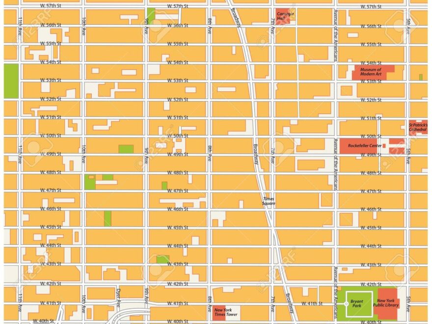 Theater District Map Midtown Manhattan New York City Royalty Free SVG Cliparts Vectors And Stock Illustration Image 55617394