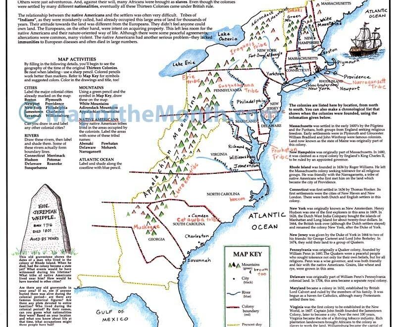 Thirteen 13 Colonies Map Worksheets Library
