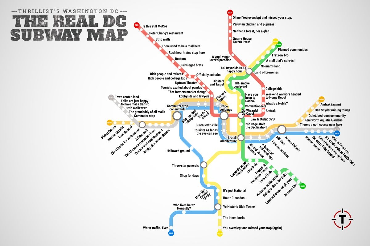 Thrillist Just Created The Most Accurate D C Metro Map Ever Curbed DC Thrillist Just Created The Most Accurate D C Metro Map Ever Curbed DC