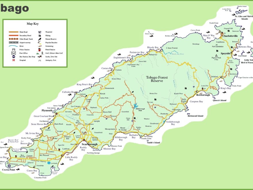 Tobago Tourist Map Ontheworldmap