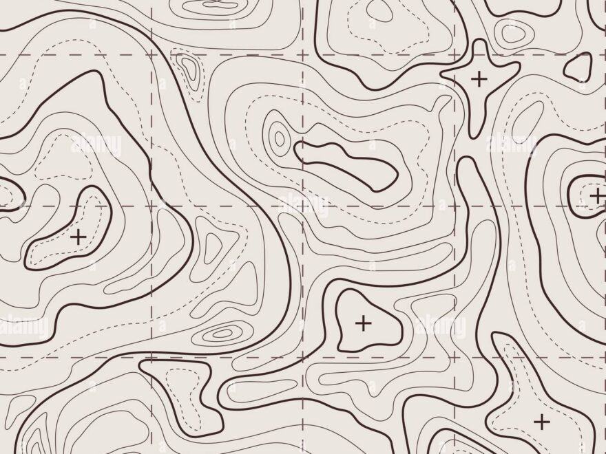 Topographic Map Geographic Terrain Vintage Old Geological Contour Lines With Grid Seamless Pattern Topography Map Vector Background Area With Different Routes And Curves Top View Stock Vector Image Art Alamy