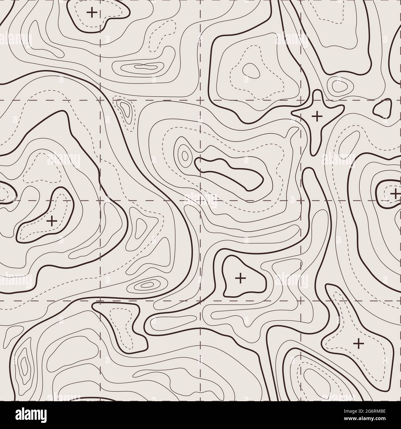Topographic Map Geographic Terrain Vintage Old Geological Contour Lines With Grid Seamless Pattern Topography Map Vector Background Area With Different Routes And Curves Top View Stock Vector Image Art Alamy