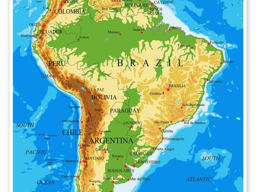 Topographic Map Of South America Print By Editors Choice Posterlounge