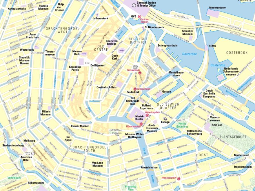 Tourist Map Of Amsterdam City Centre Ontheworldmap