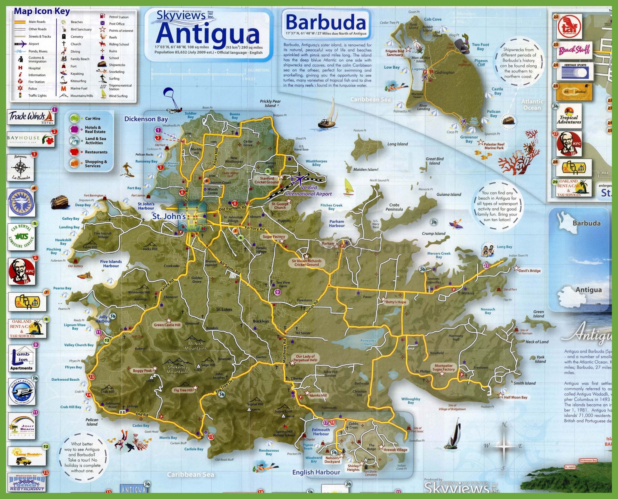 Printable Tourist Map Of Antigua Printable Tourist Map Of Antigua