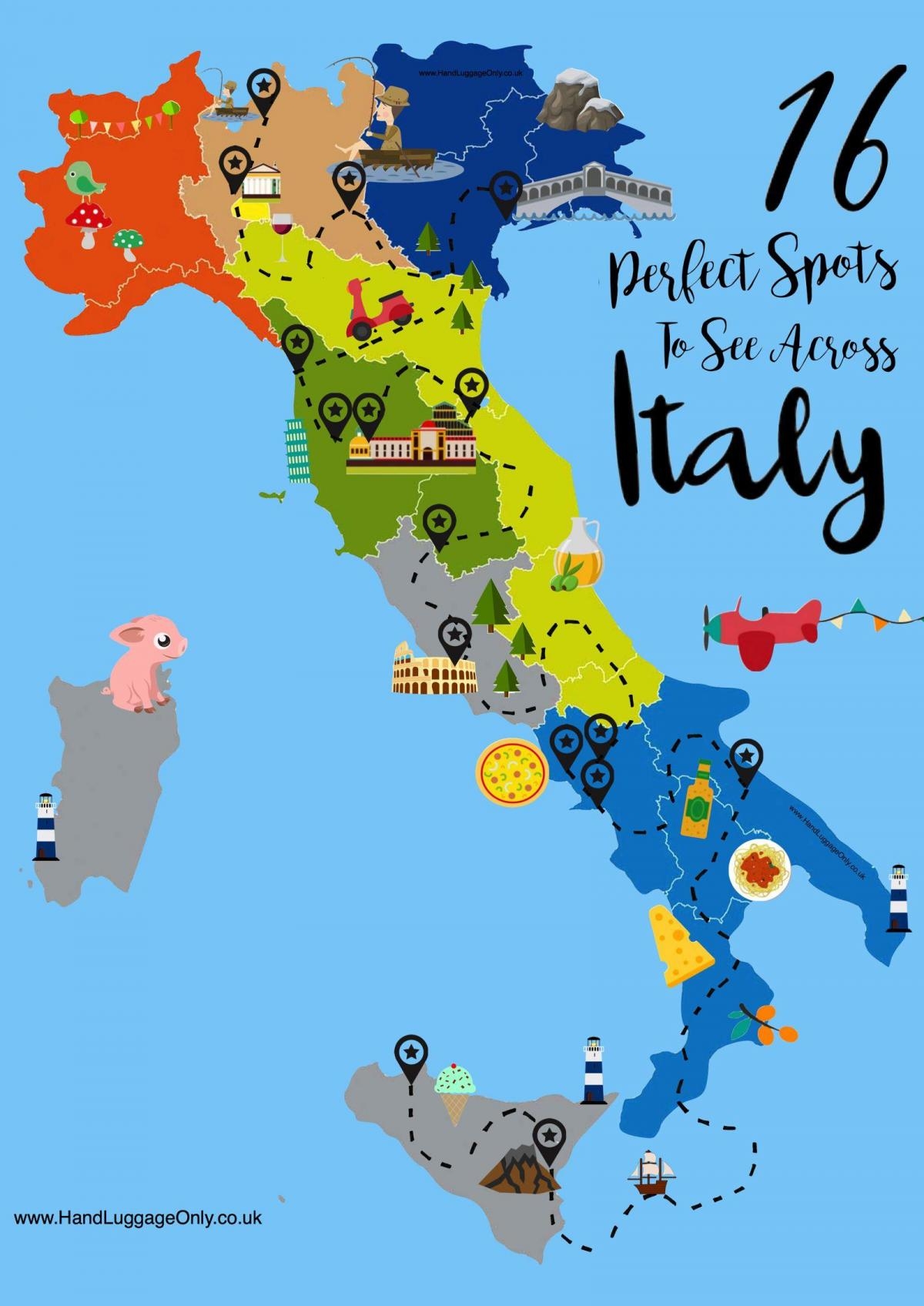 Printable Tourist Map Italy