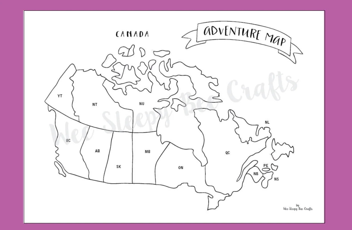 Travel Map Of Canada Colouring Page Digital Download PDF Adventure Scratch Map Colouring Page Achievement Map Gift For Travel Lovers Etsy
