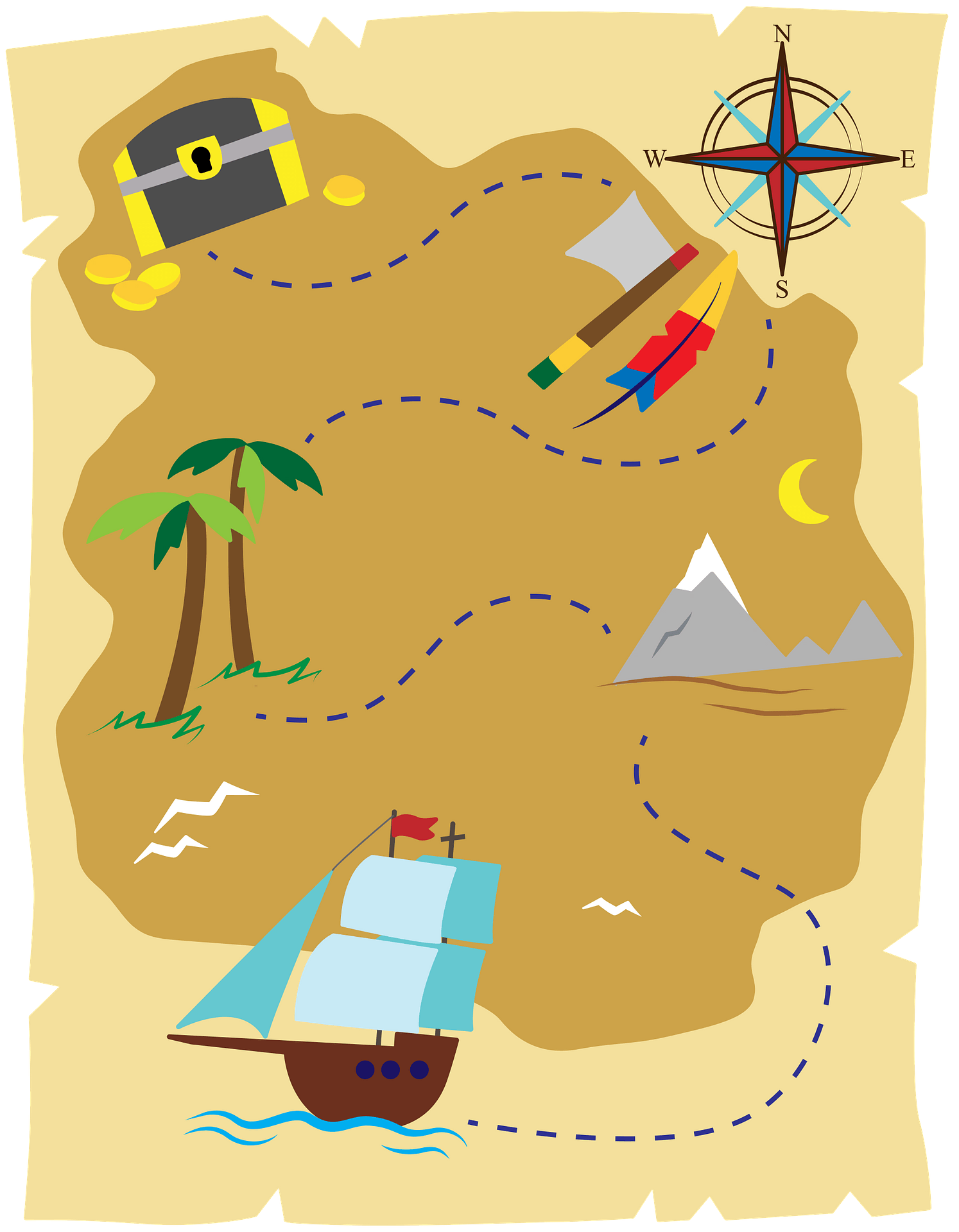Treasure Chest Map Free Vector Clipart Images On Creazilla