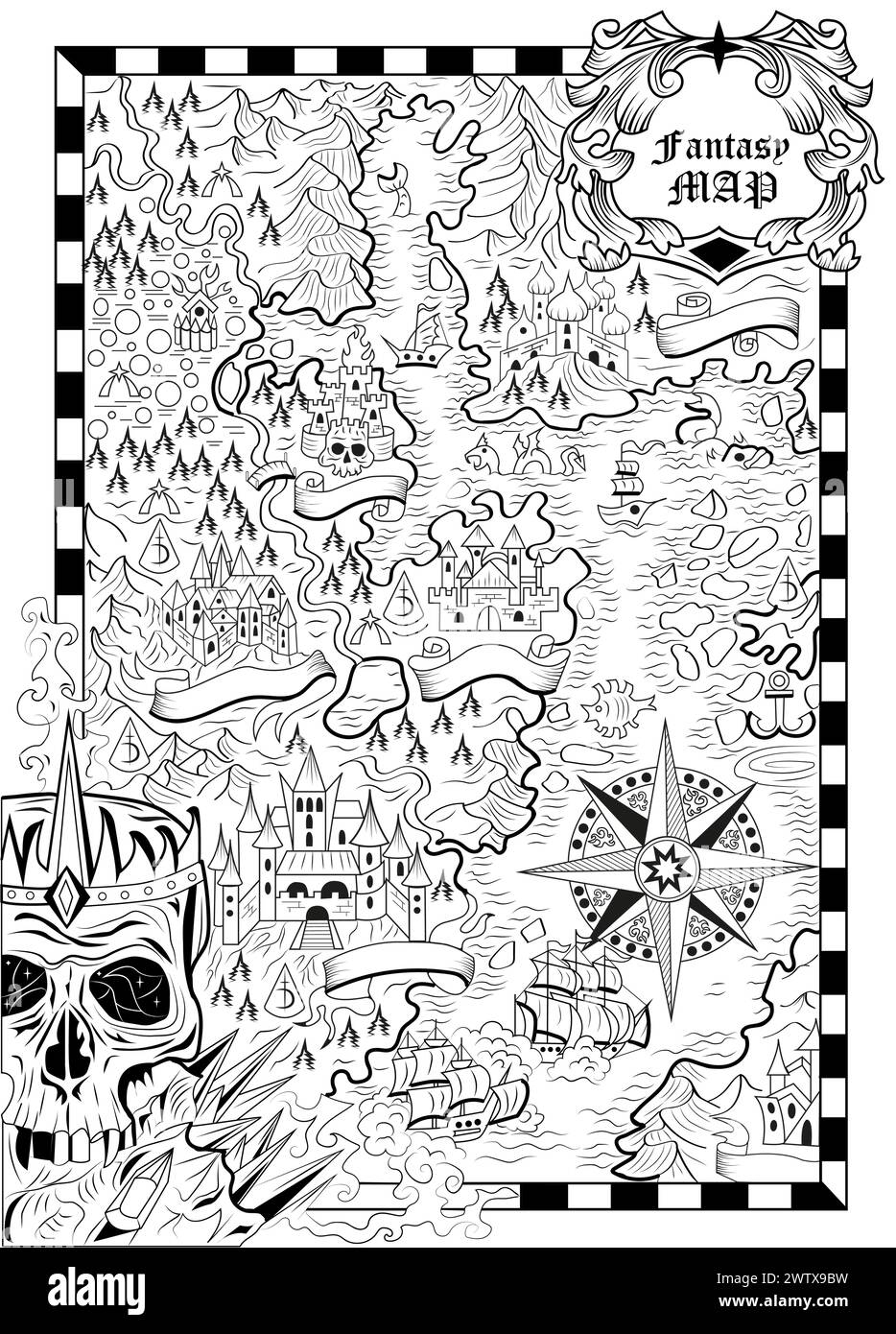 Printable Coloring Treasure Map