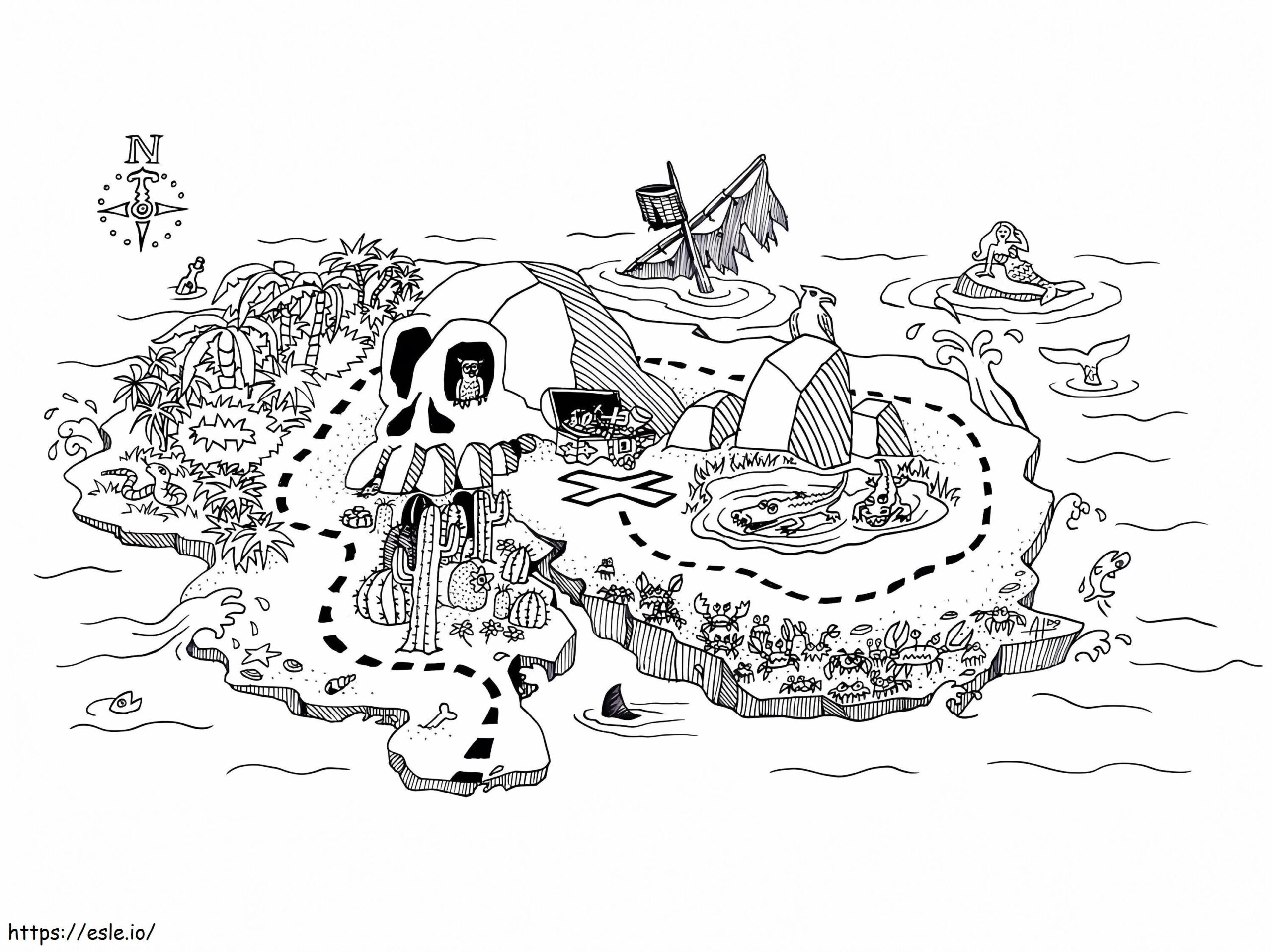 Treasure Map 1 Coloring Page Treasure Map 1 Coloring Page