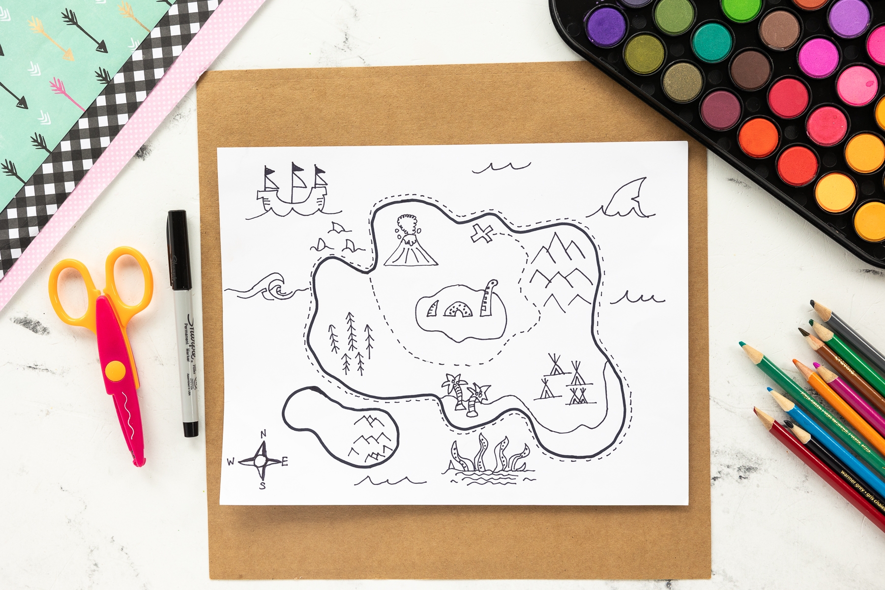Treasure Map Doodle Craft Made To Be A Momma