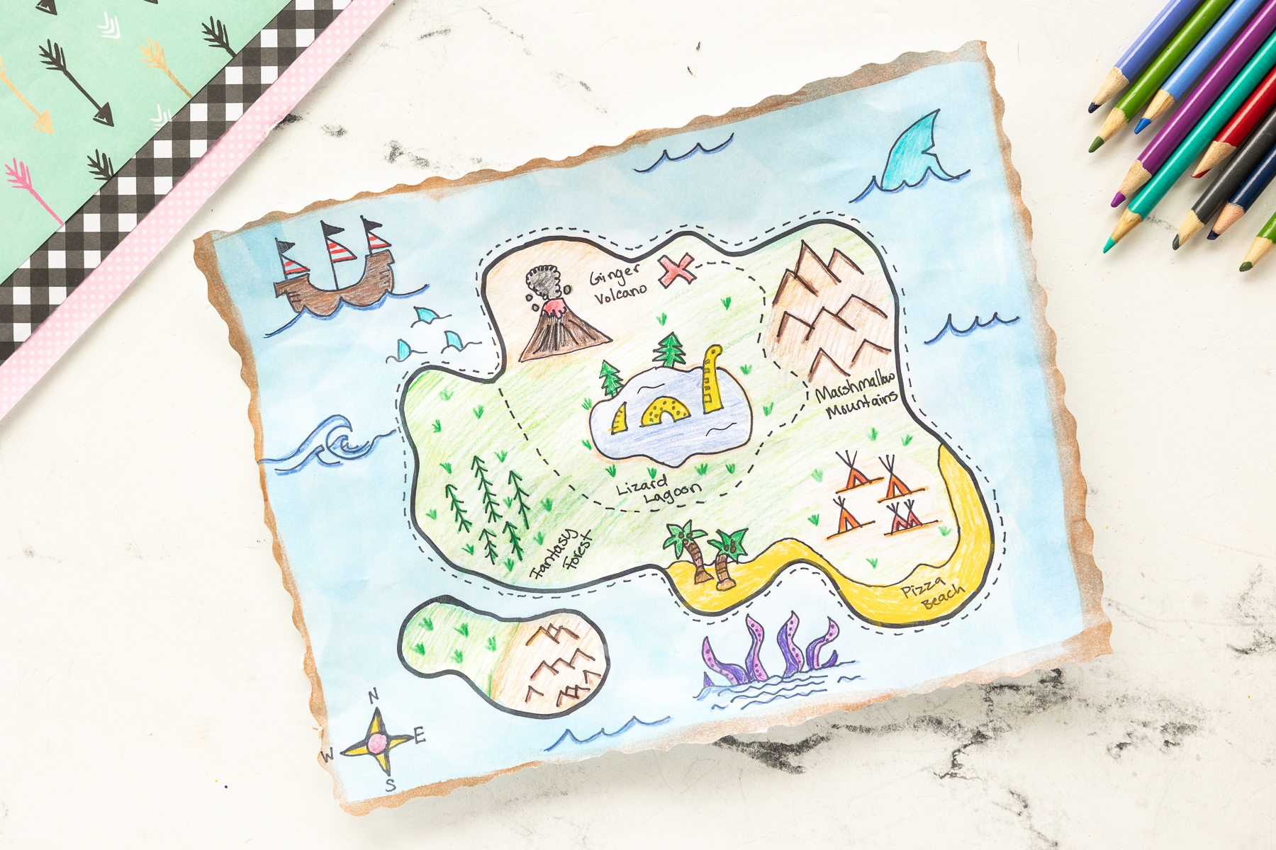 Treasure Map Doodle Craft Made To Be A Momma