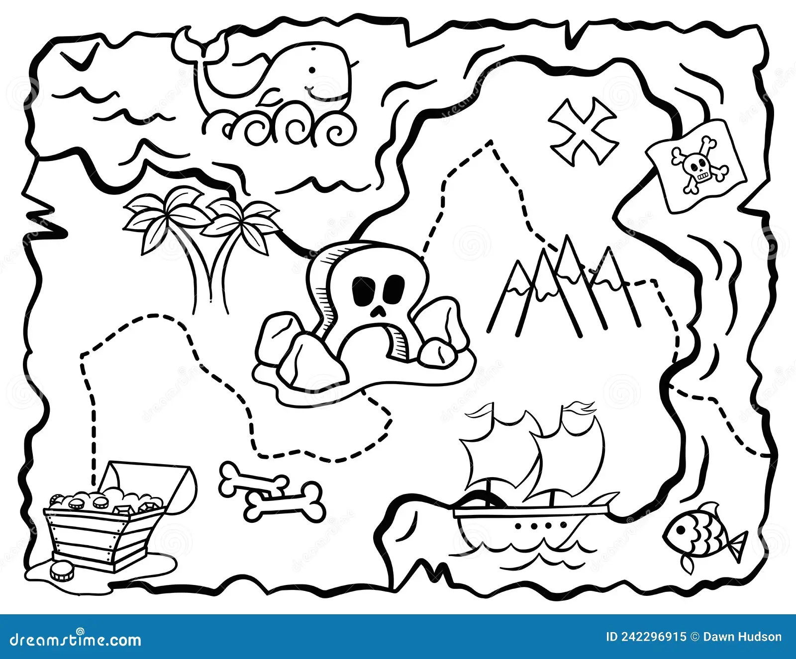 Printable Treasure Map Black And White