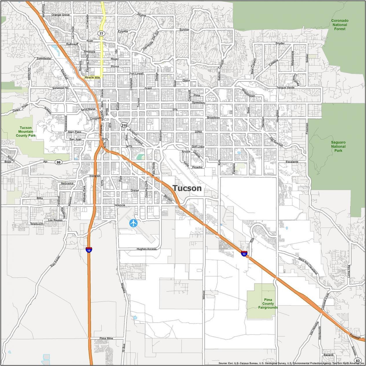 Tucson Arizona Map GIS Geography