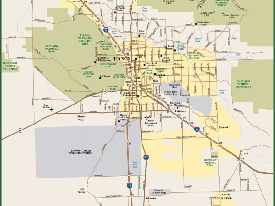 Tucson Metro Map Digital Vector Creative Force