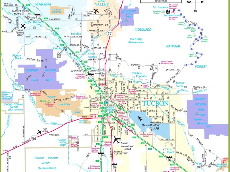 Tucson Road Map Ontheworldmap