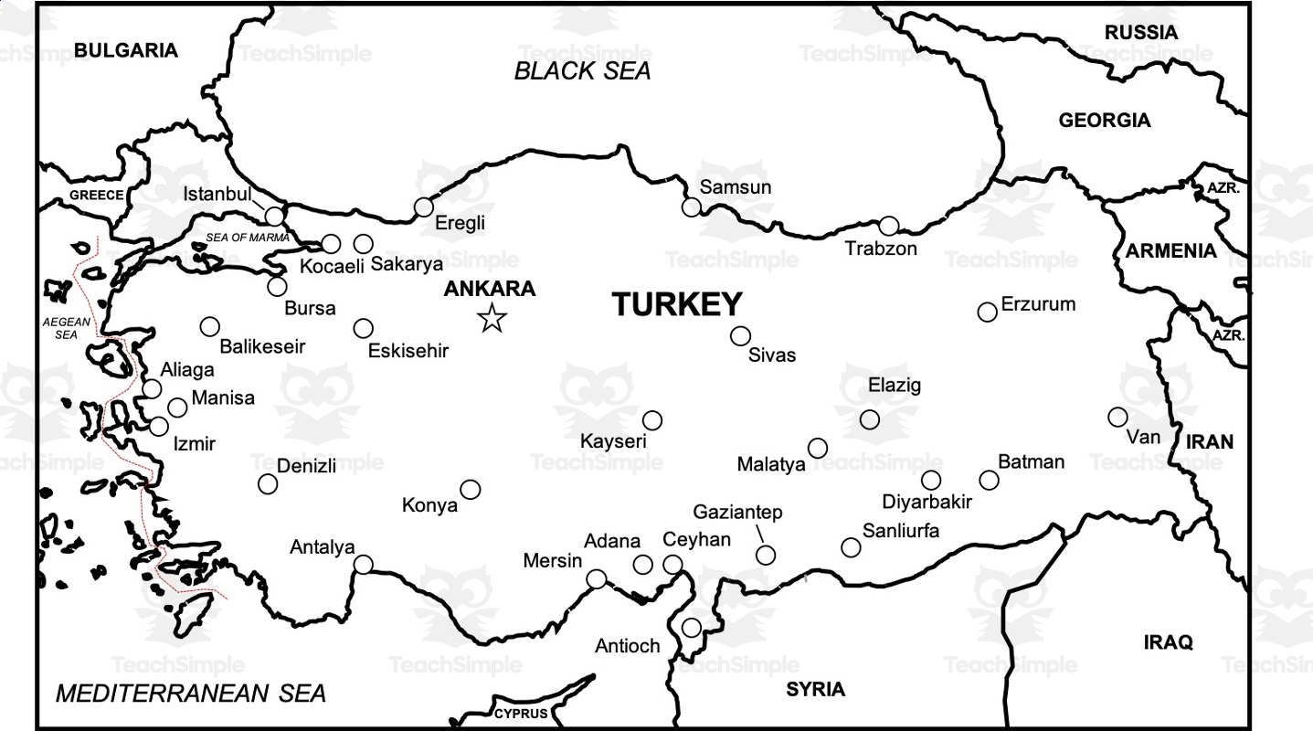 Turkey Map Resources By Teach Simple Turkey Map Resources By Teach Simple