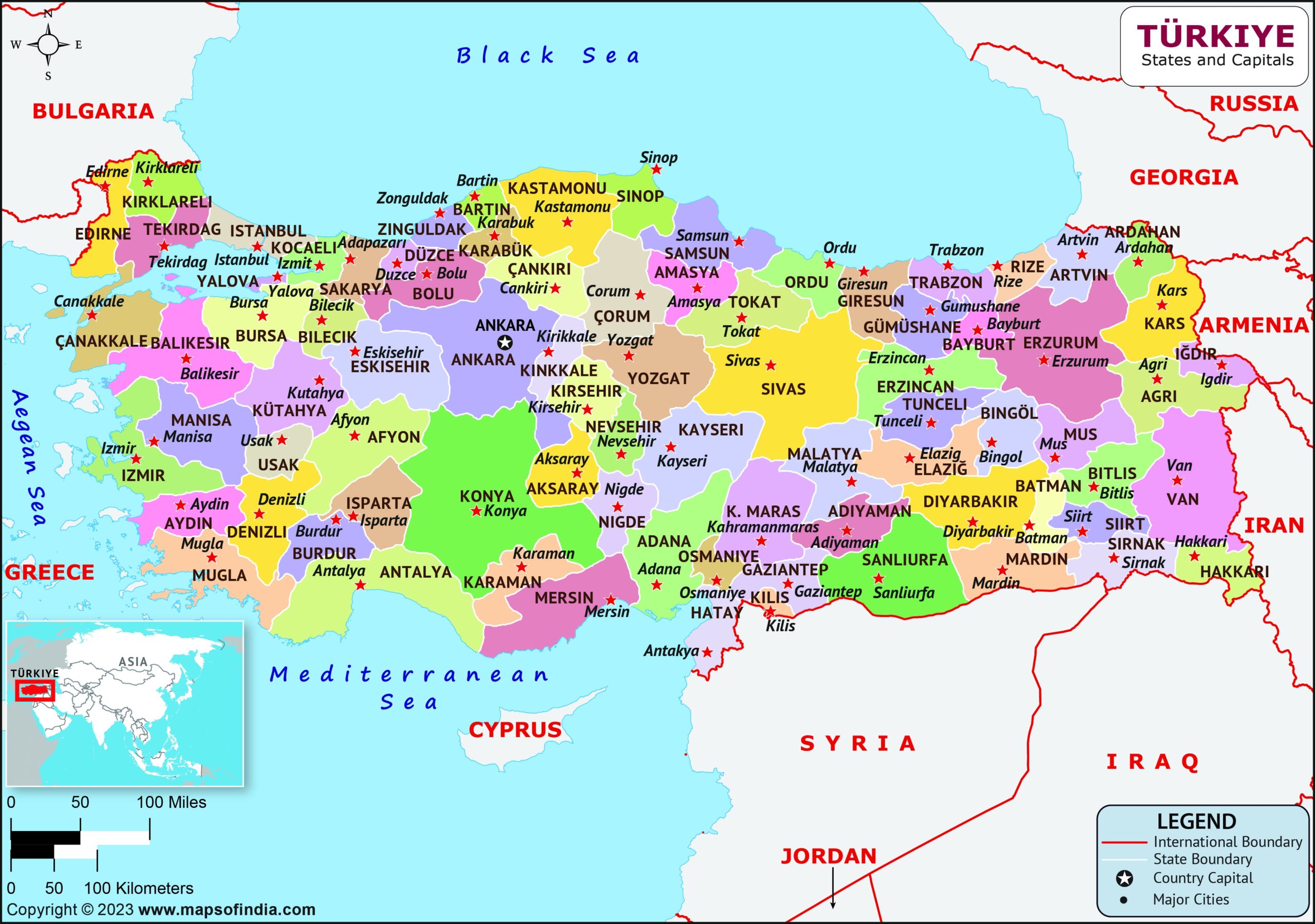 Turkey Regions And Capitals List And Map List Of Regions And Capitals In Turkey