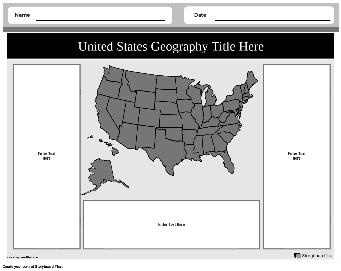 United States Map Quiz Printable Worksheet