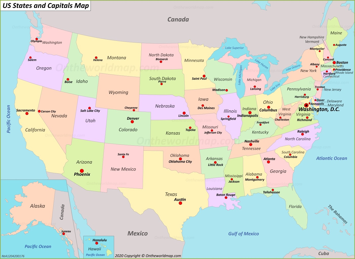 Free Printable Map Of Us Cities