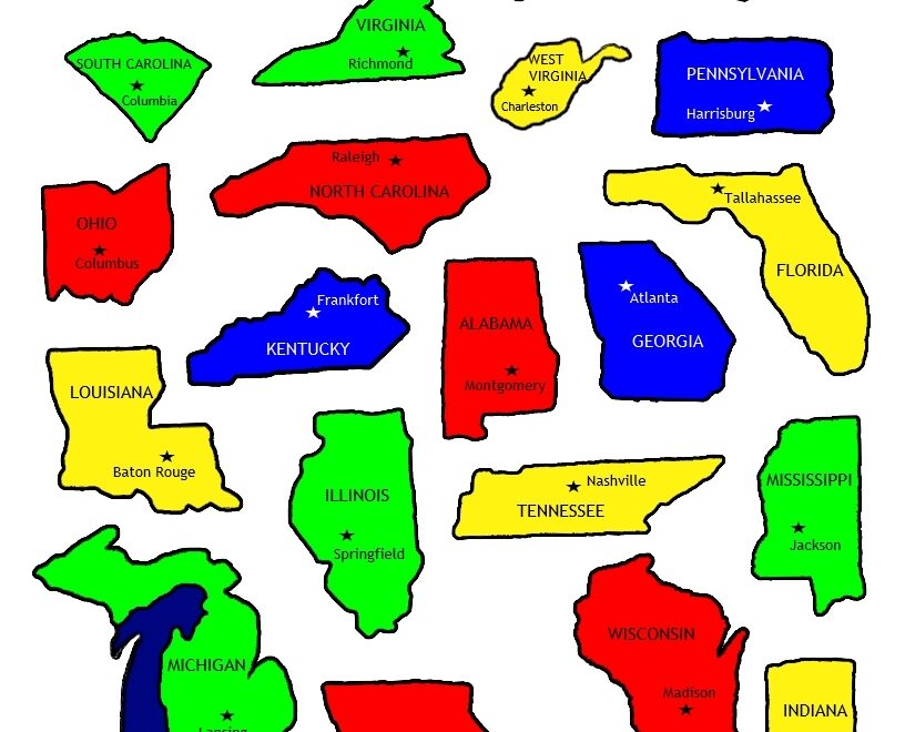 U S States Map Printable Jigsaw Puzzle Grades 3 7 Made By Teachers