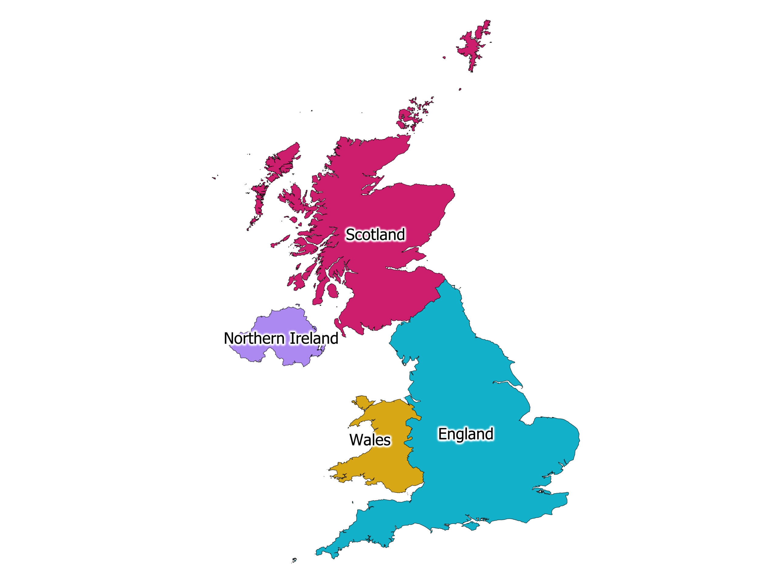 United Kingdom Labeled Map Labeled Maps