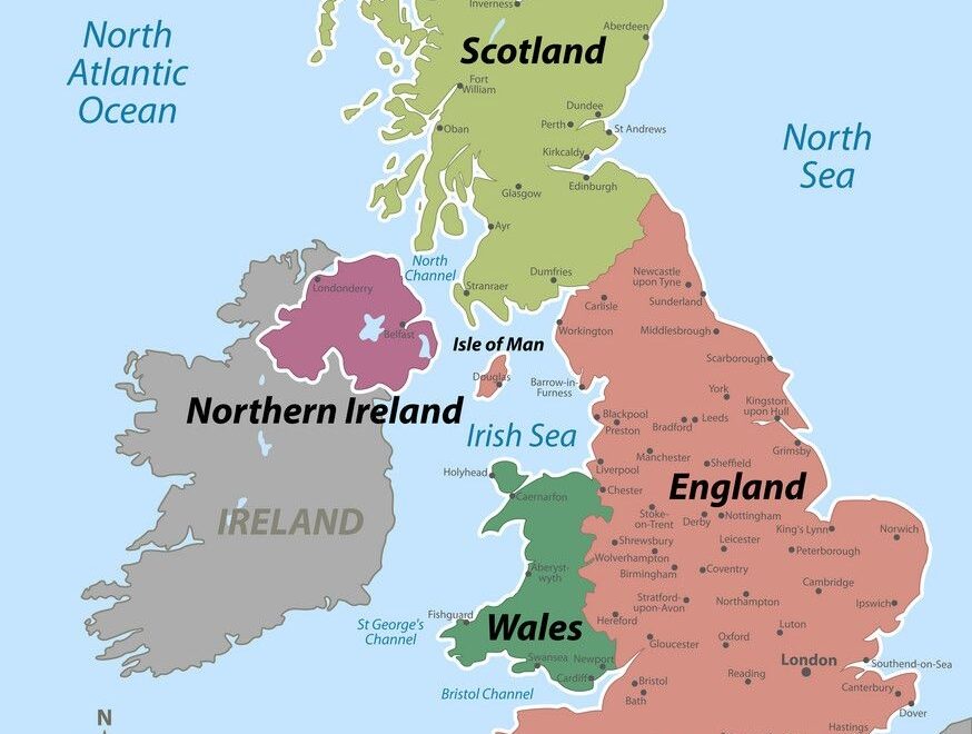 United Kingdom Map With County Boundaries Vector Image On VectorStock