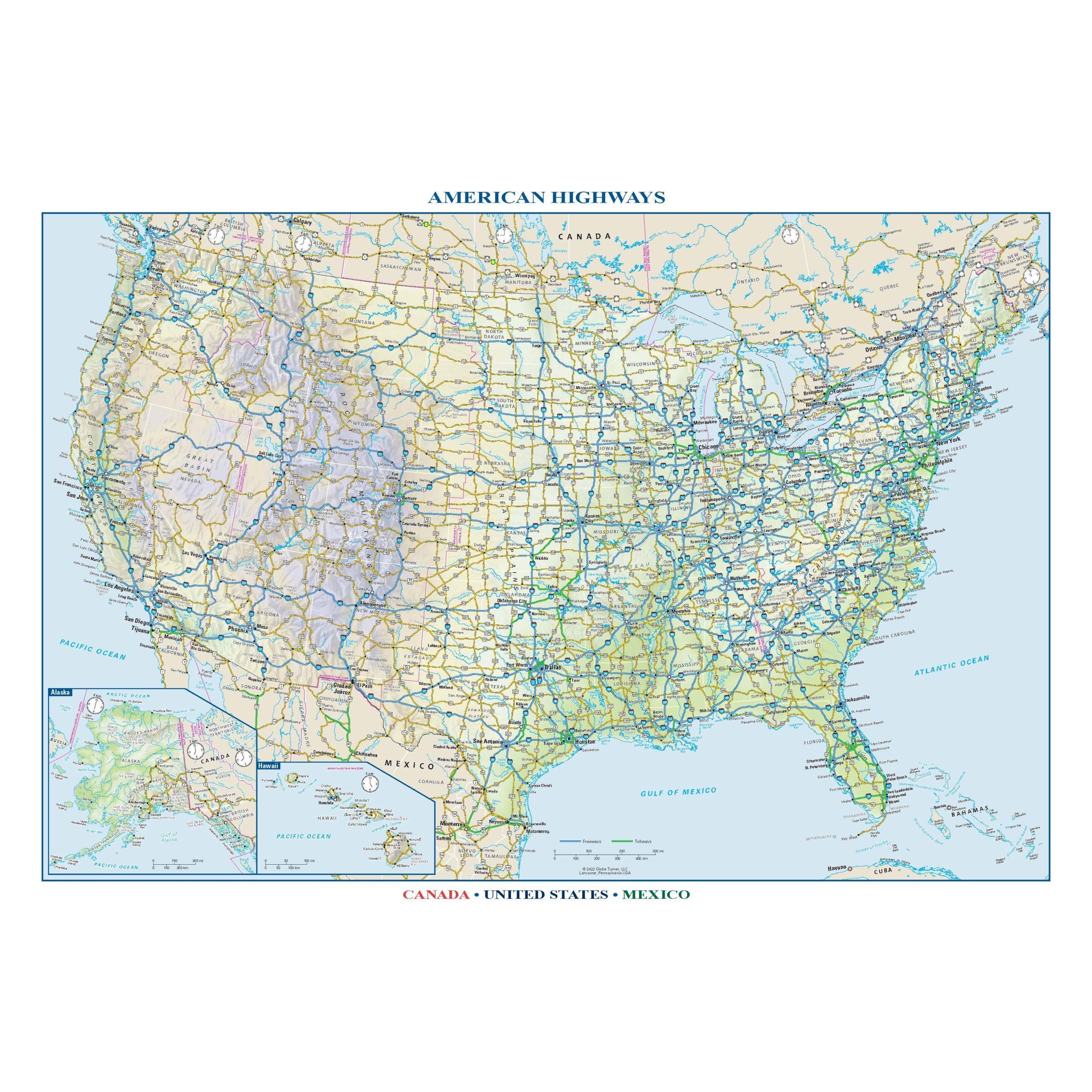 Printable Us Map With Interstates And Cities