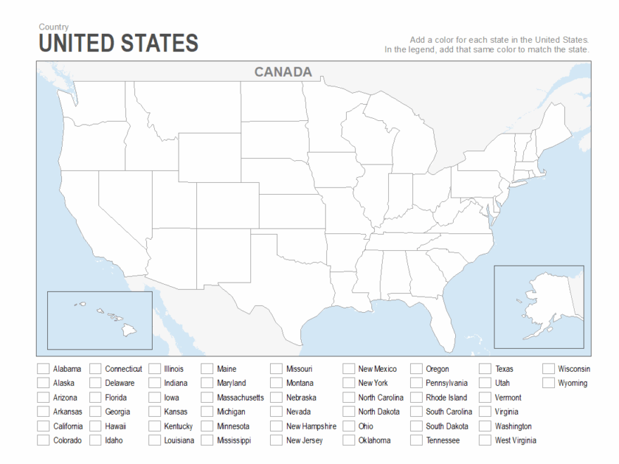 United States Blank Map Worksheets Library