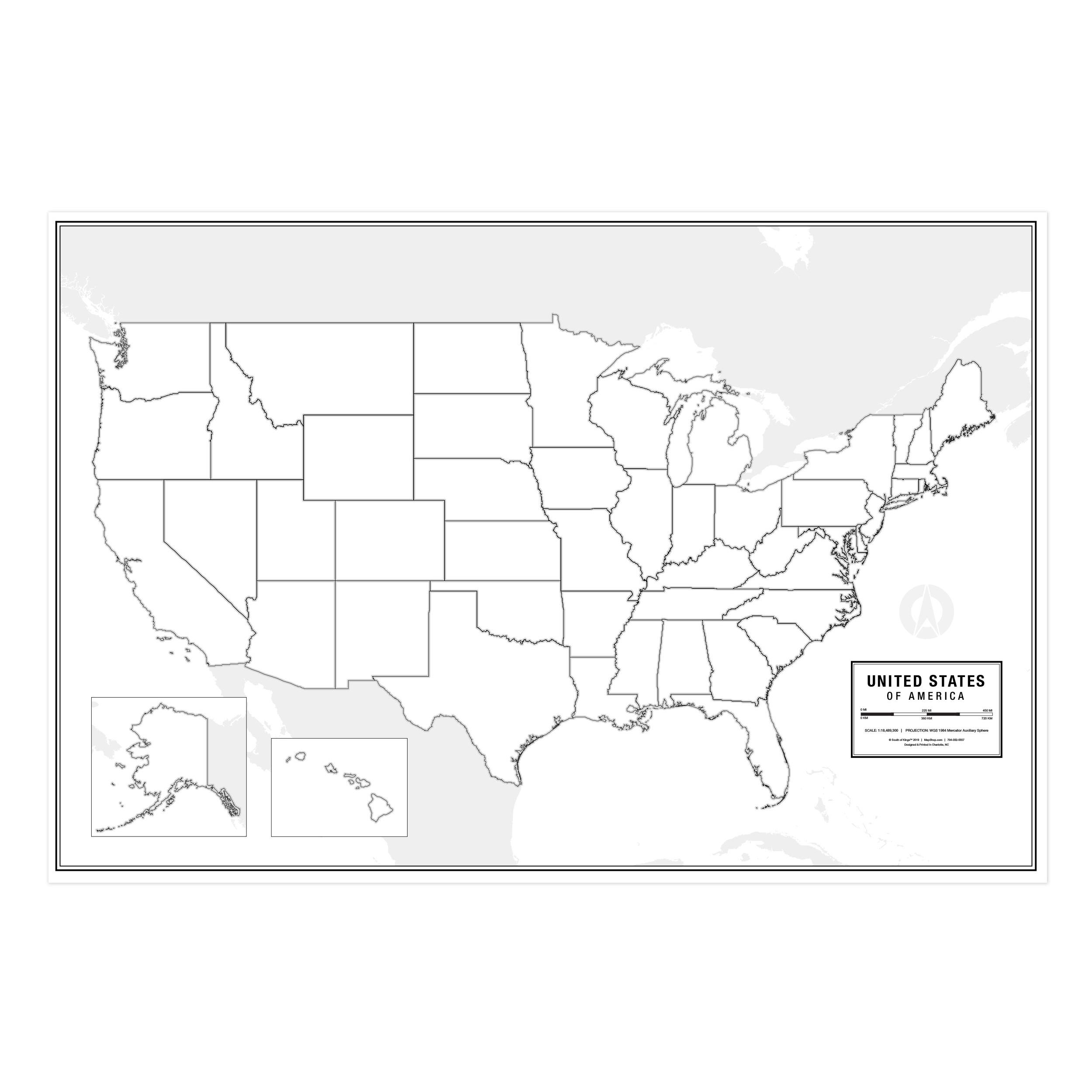 Blank Usa Map Printable Large Test