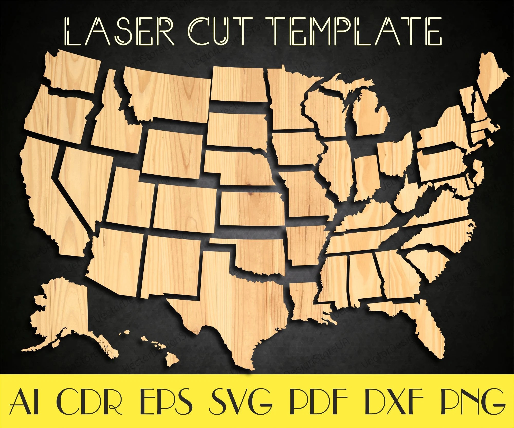 United States Map File usa Puzzle Map usa Puzzle Svg usa Wall Decor usa Map Dxf usa Art fathers Day Gift cnc Plans laser Cut Files LCT 55 Etsy