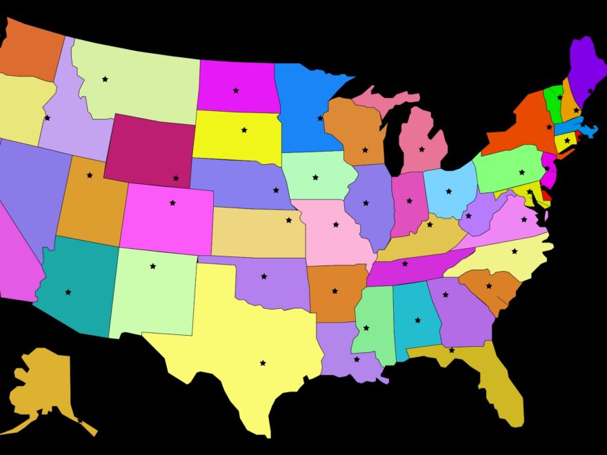 United States Map With Capitals Fixed Openclipart Worksheets Library