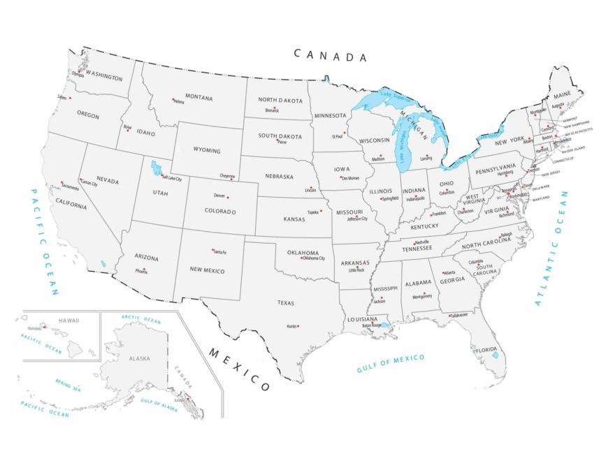 United States Map With Capitals GIS Geography Worksheets Library
