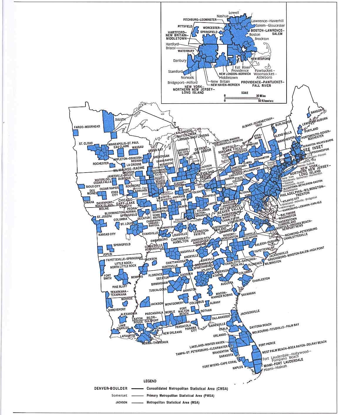 Printable Map Eastern United States