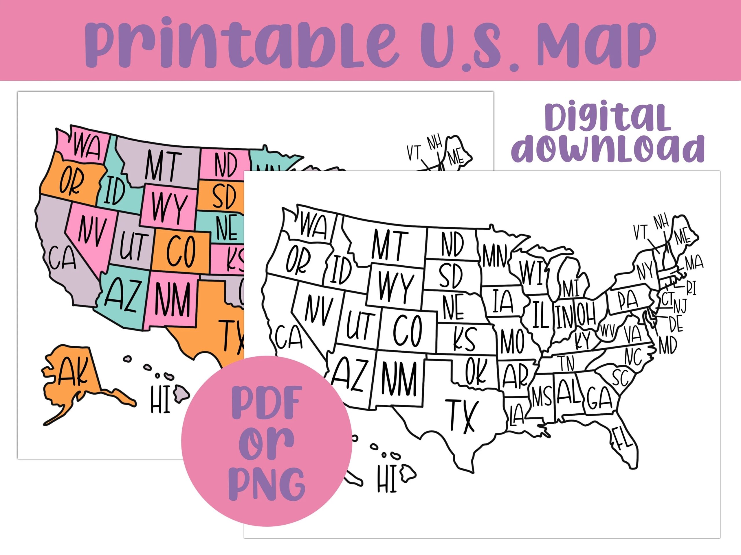 United States Of America Map Where I ve Been Map 50 States Map US Travel Map US Outline Map US Map Tracker Printable Map Etsy