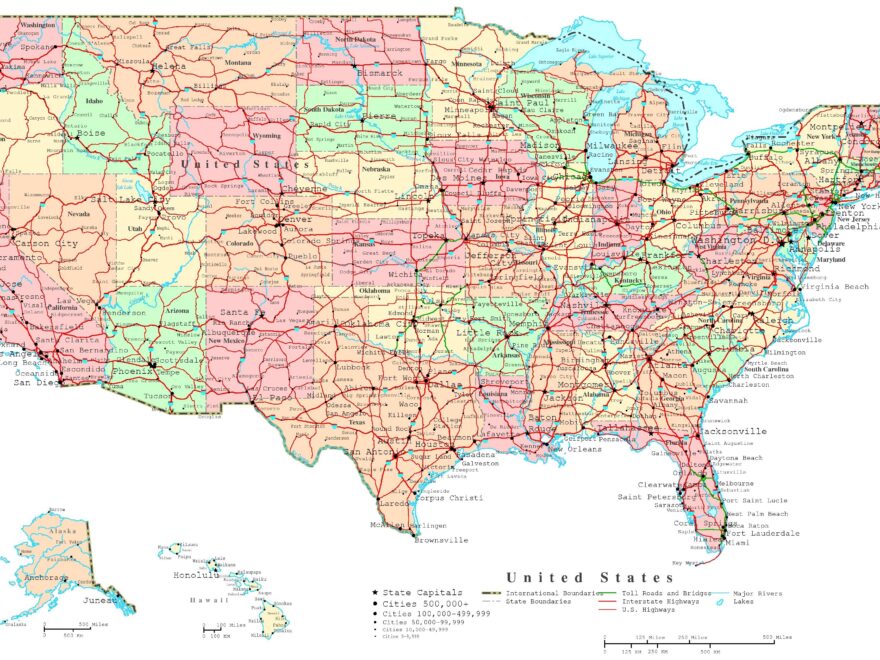 United States Printable Map