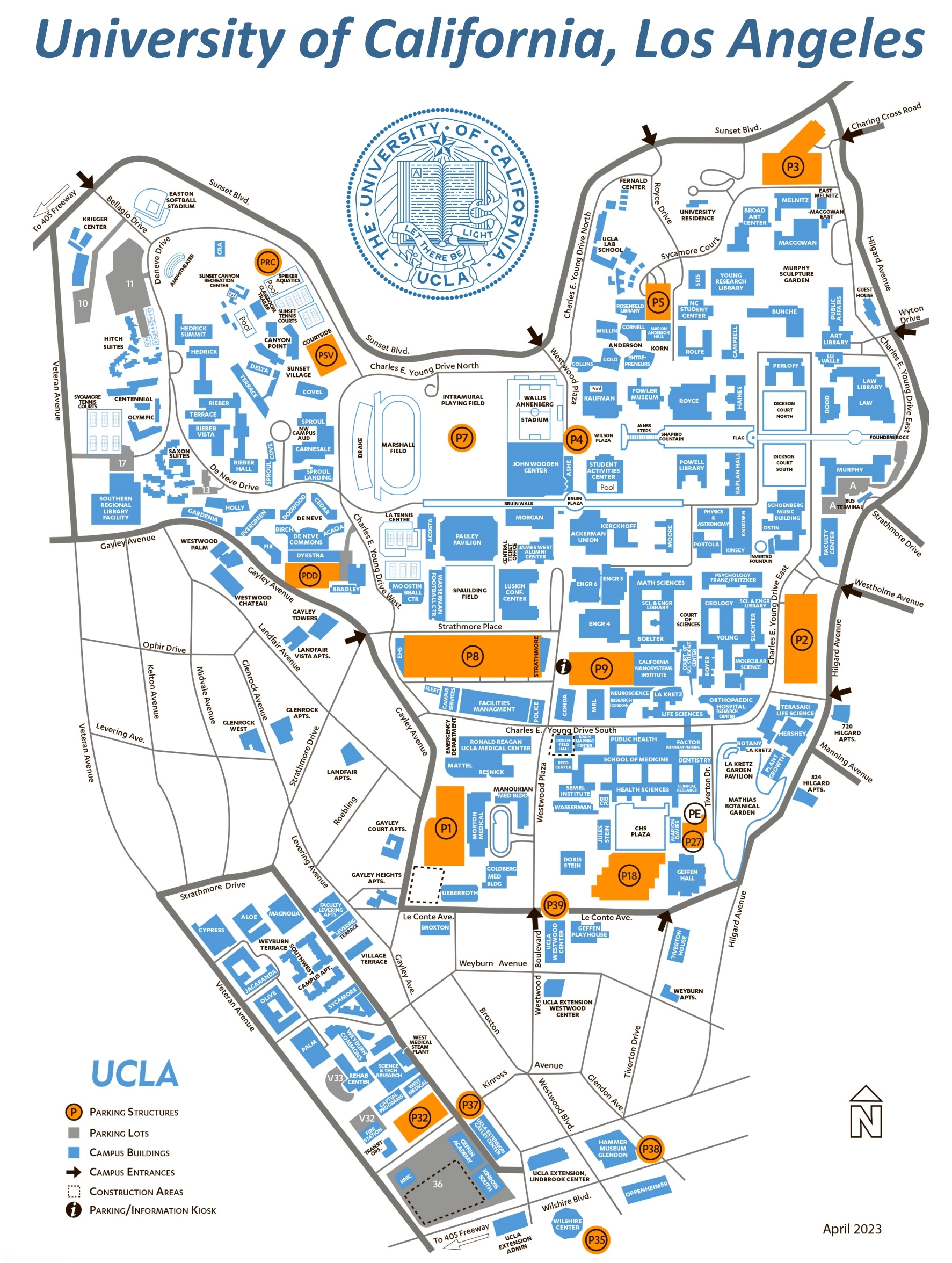 University Of California Los Angeles Campus Map UCLA Ontheworldmap