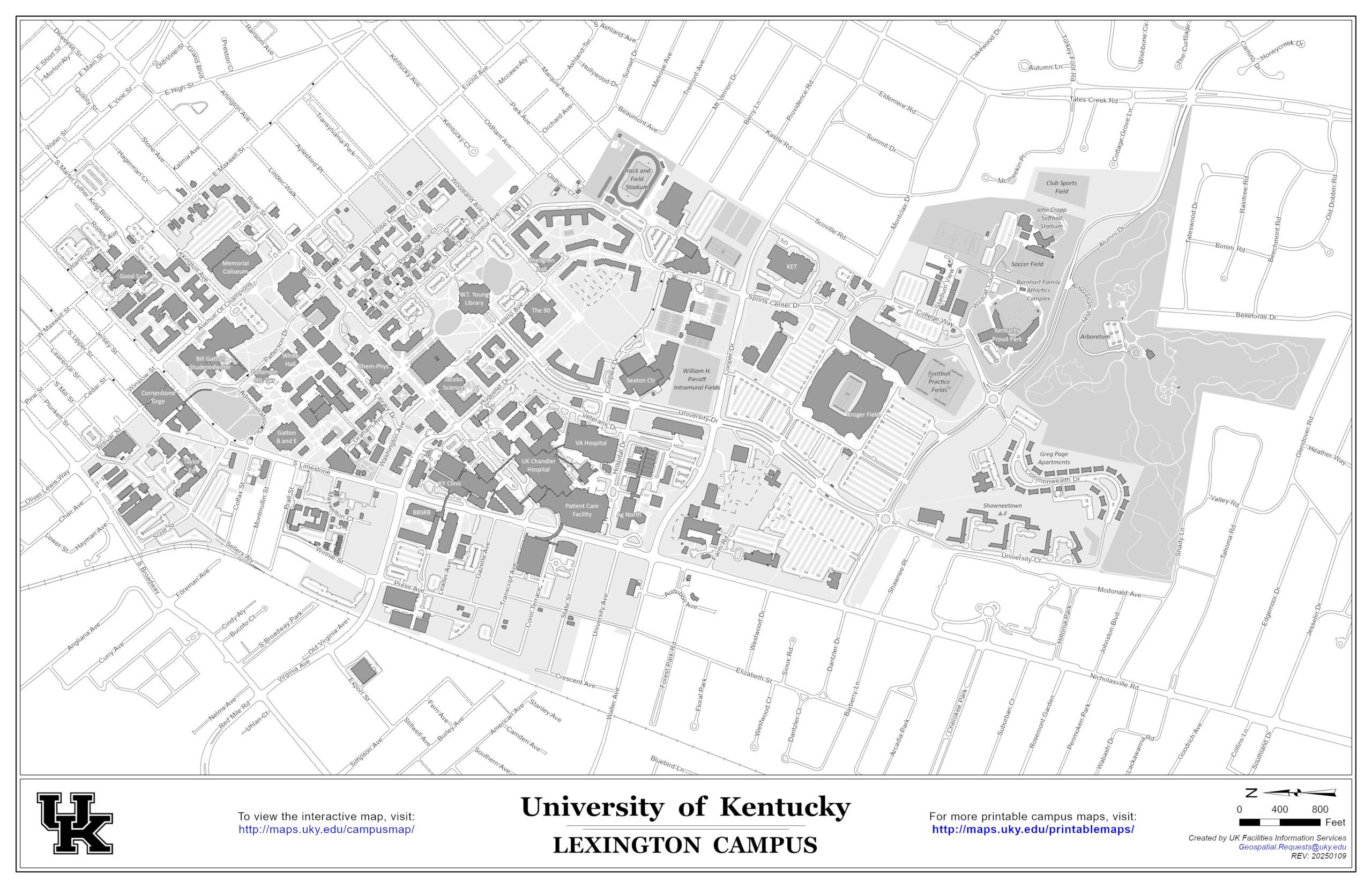 Univeristy Of Ky Printable Map
