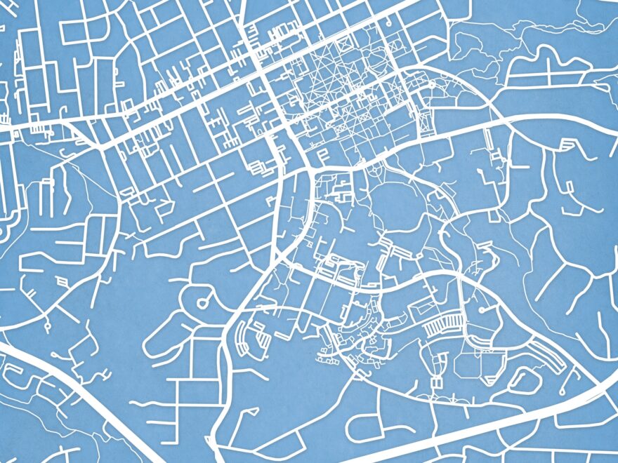 University Of North Carolina At Chapel Hill Campus Map Art By City Prints The Map Shop
