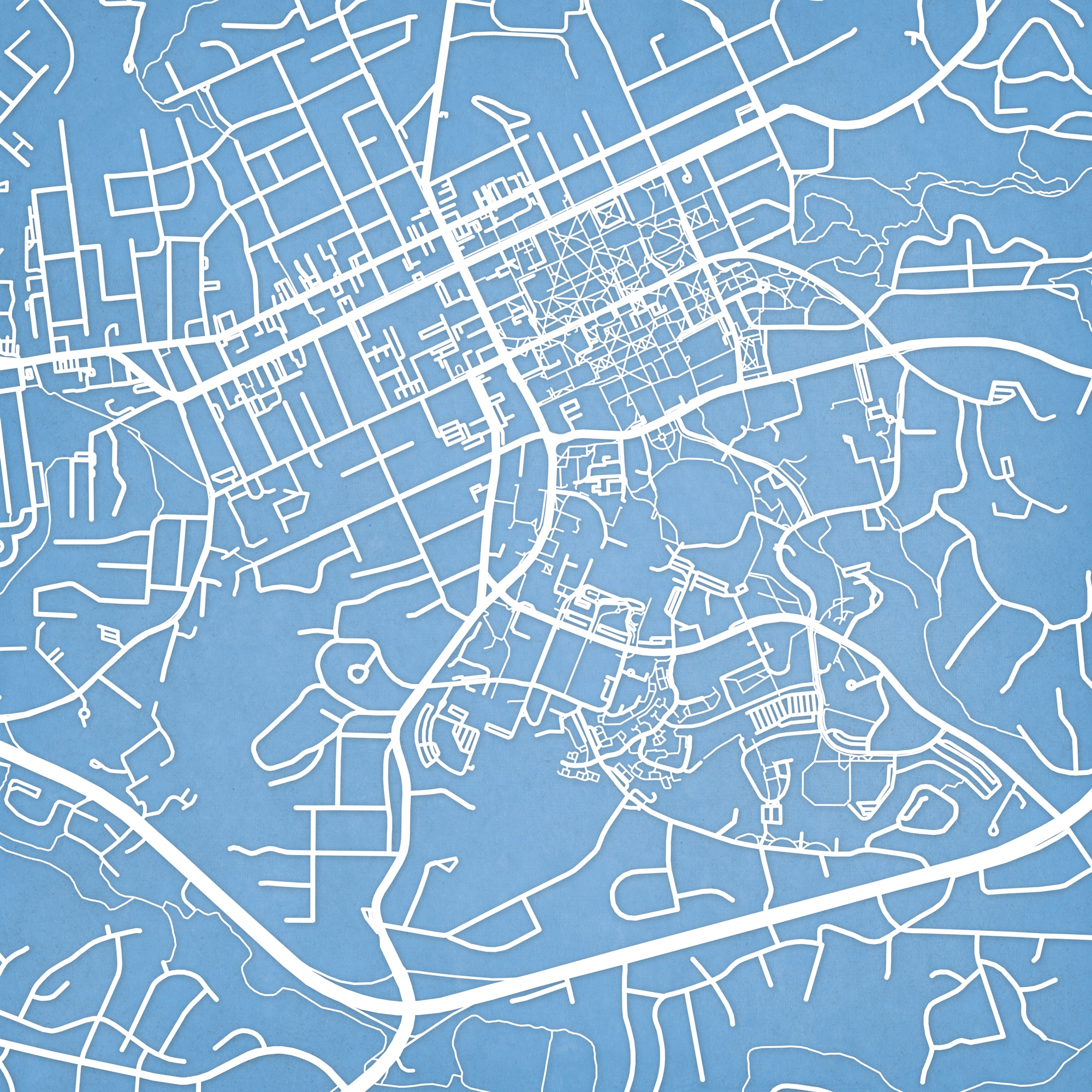 University Of North Carolina At Chapel Hill Campus Map Art By City Prints The Map Shop