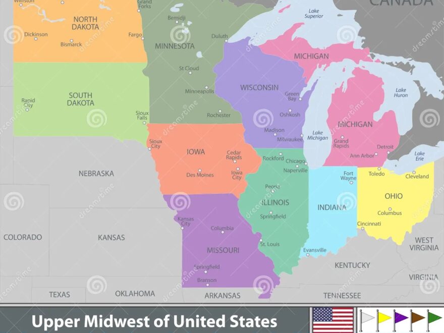 Upper Midwest Of United States Stock Vector Illustration Of Upper Midwest 112900606