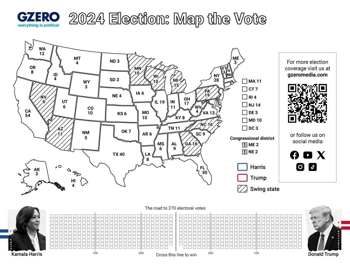 Electoroial College Printable Map