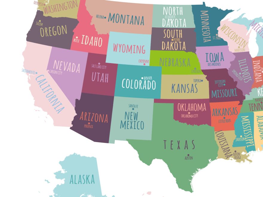 US Map Capitals Wall Art PRINTABLE United States Map Print Usa Worksheets Library