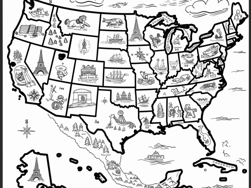 Us Map Coloring Pages Free Printable