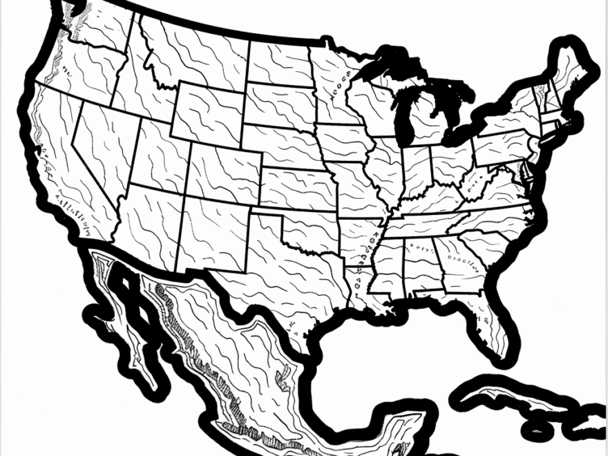 Us Map Coloring Pages Free Printable