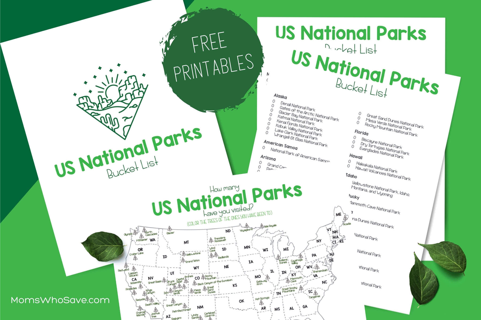 US National Parks Checklist Map Free Printable Bucket List MomsWhoSave