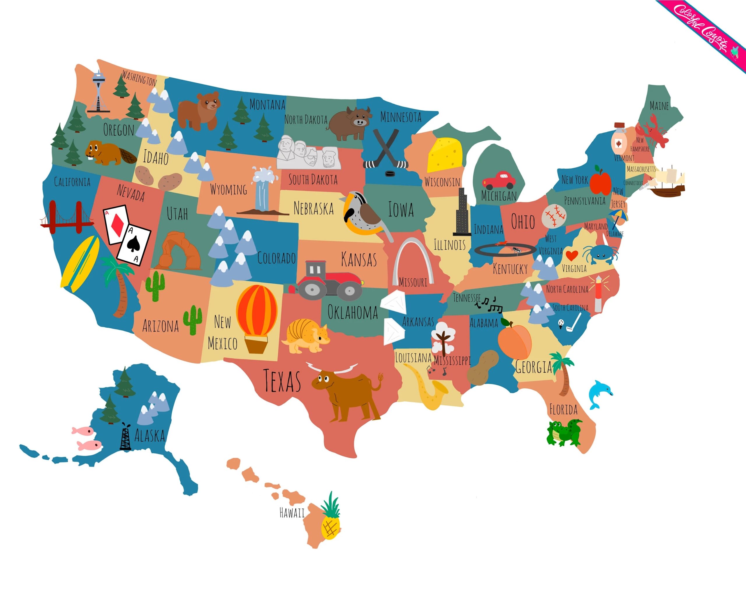 8x10 Us Map Free Printable