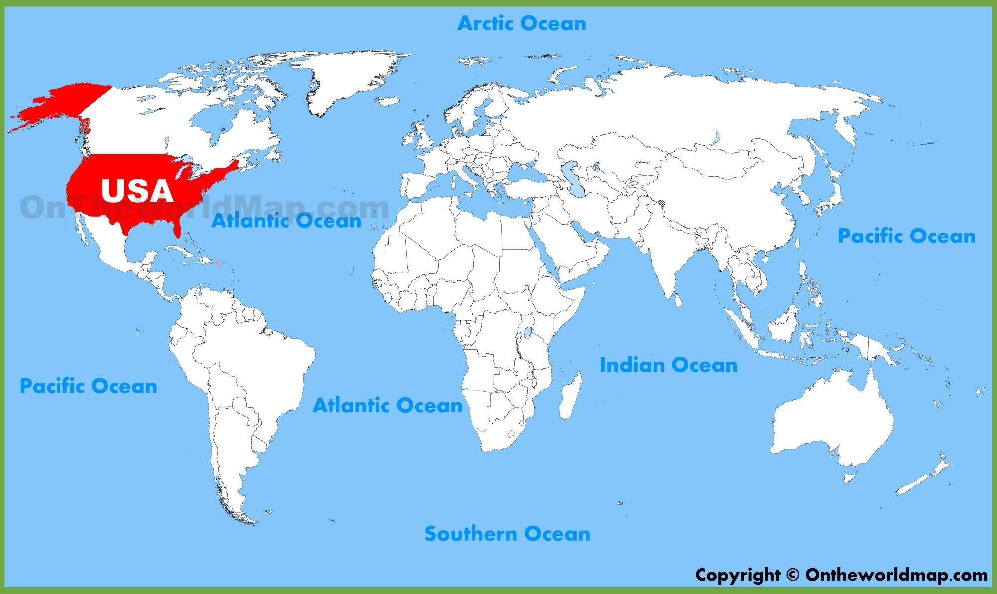 USA Location On The World Map Ontheworldmap